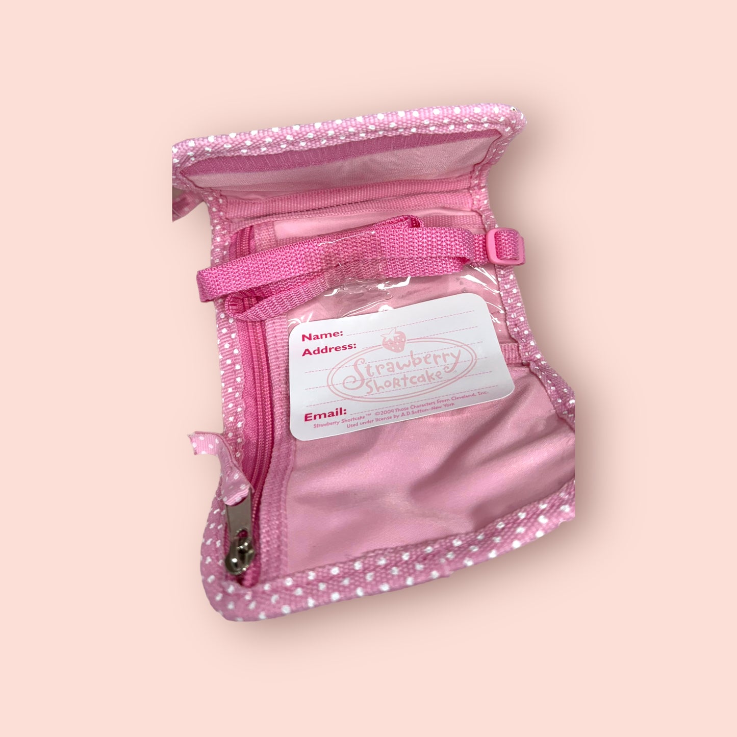 Strawberry Shortcake Pink Wallet Strap Coin Purse 2004