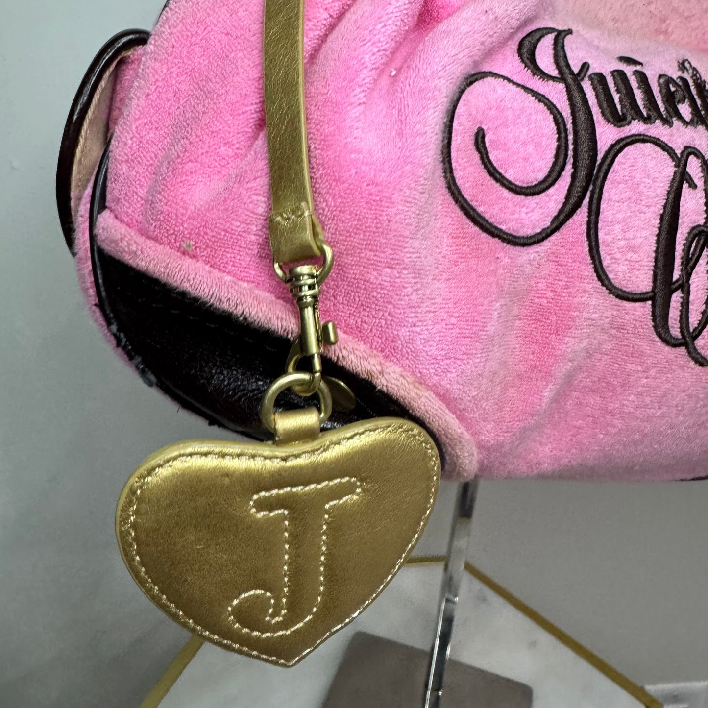 RARE Vintage Pink Juicy Couture Satchel Key Charm Bag
