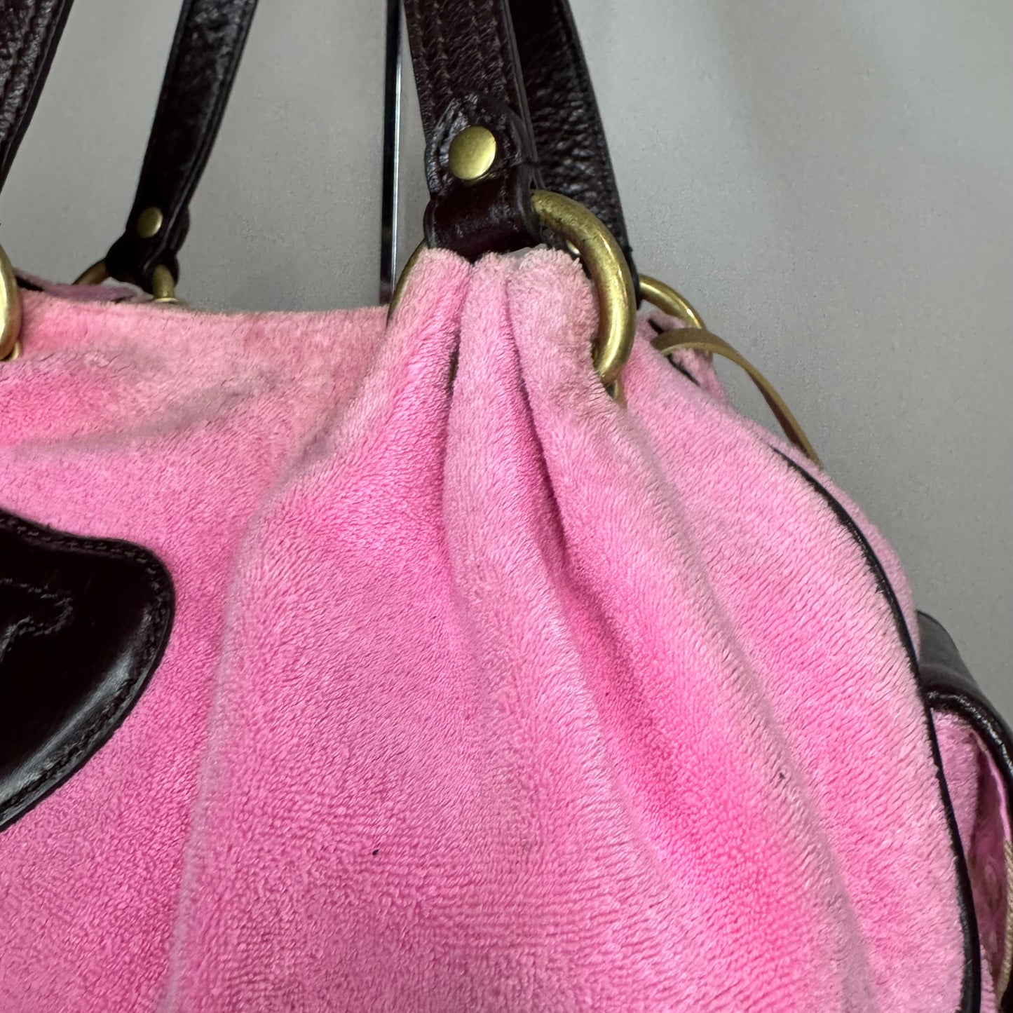 RARE Vintage Pink Juicy Couture Satchel Key Charm Bag