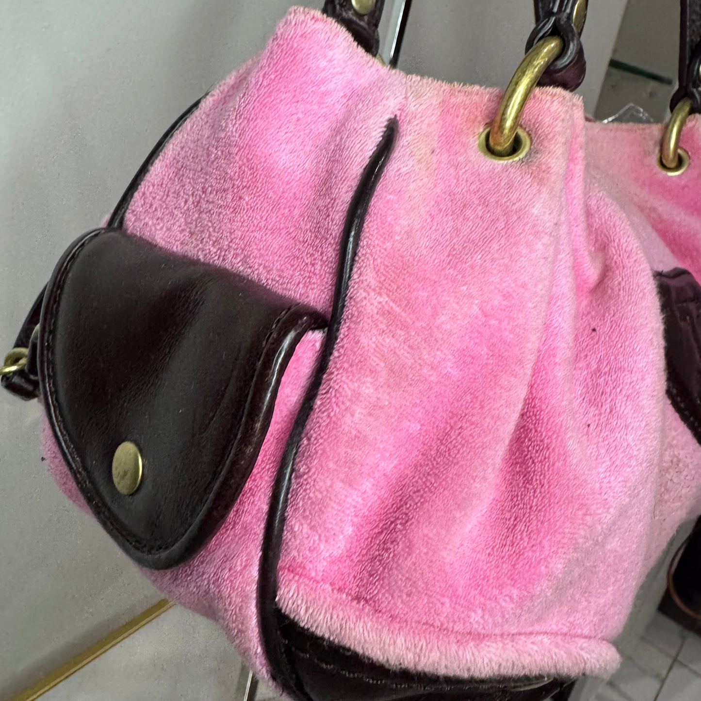 RARE Vintage Pink Juicy Couture Satchel Key Charm Bag