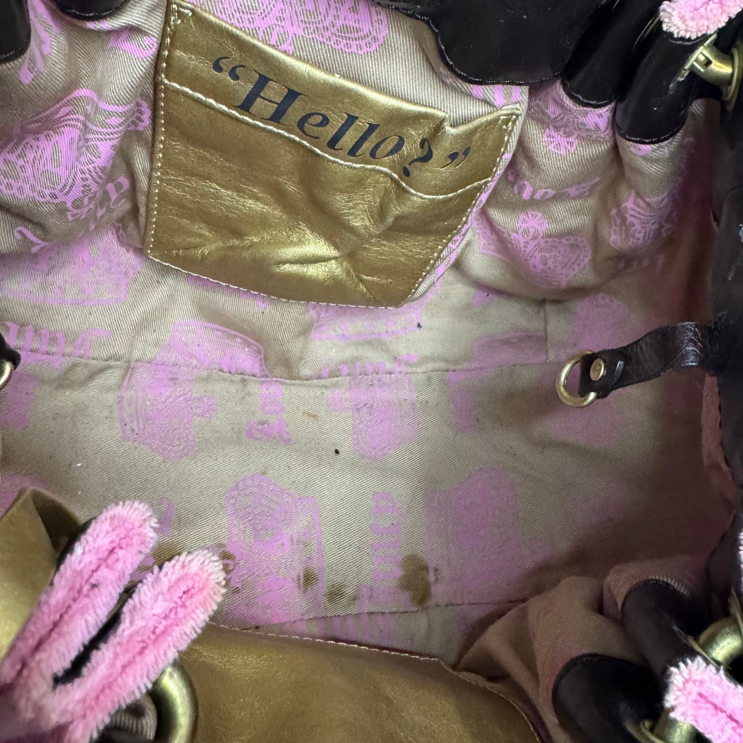 RARE Vintage Pink Juicy Couture Satchel Key Charm Bag