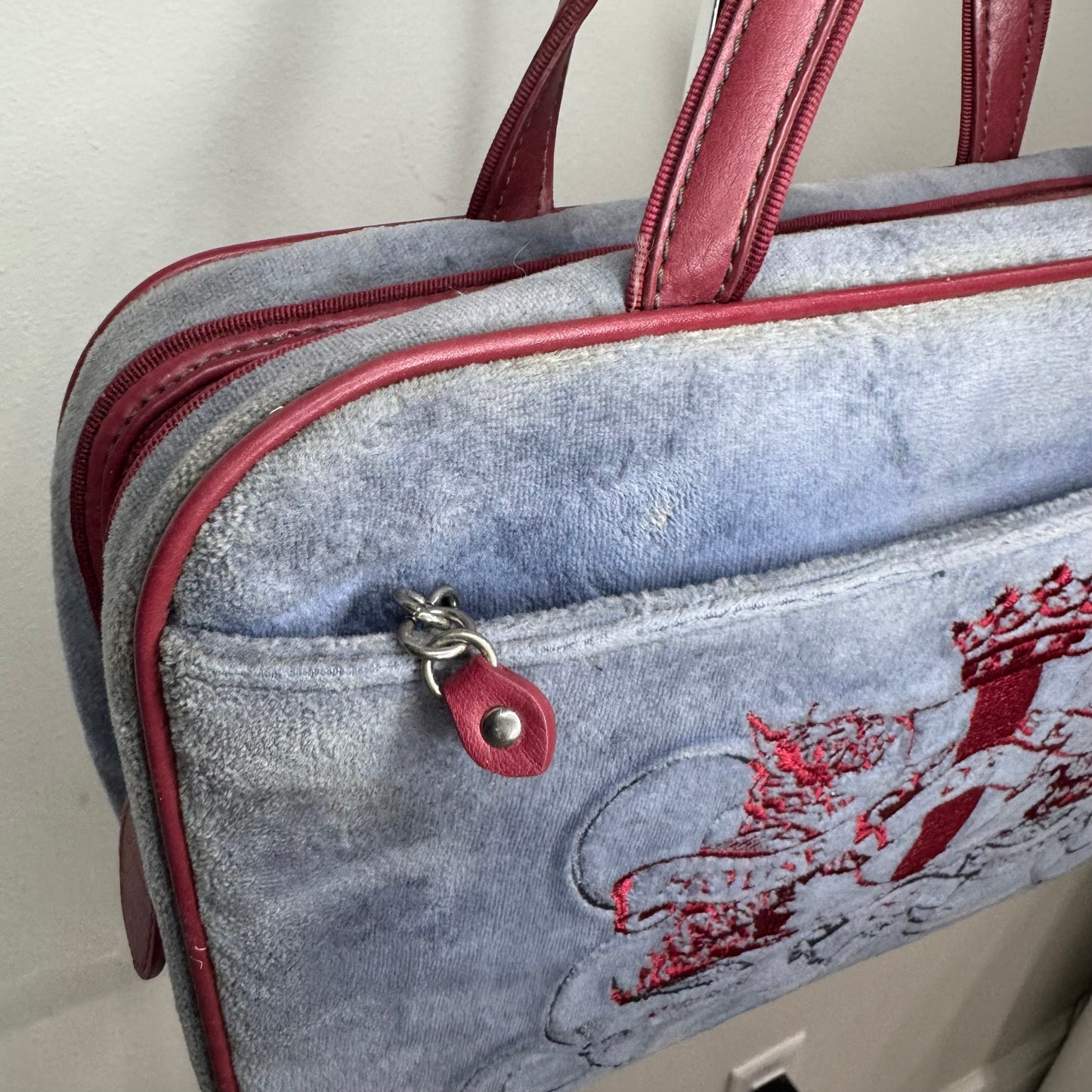 Vintage Juicy Couture Wine and Blue Travel Case