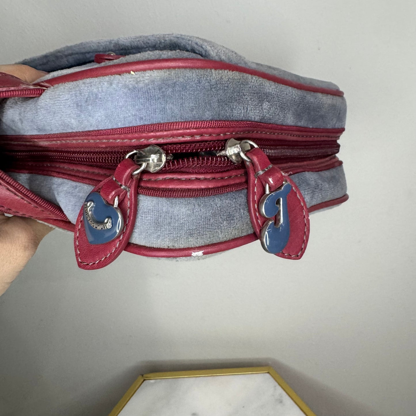 Vintage Juicy Couture Wine and Blue Travel Case
