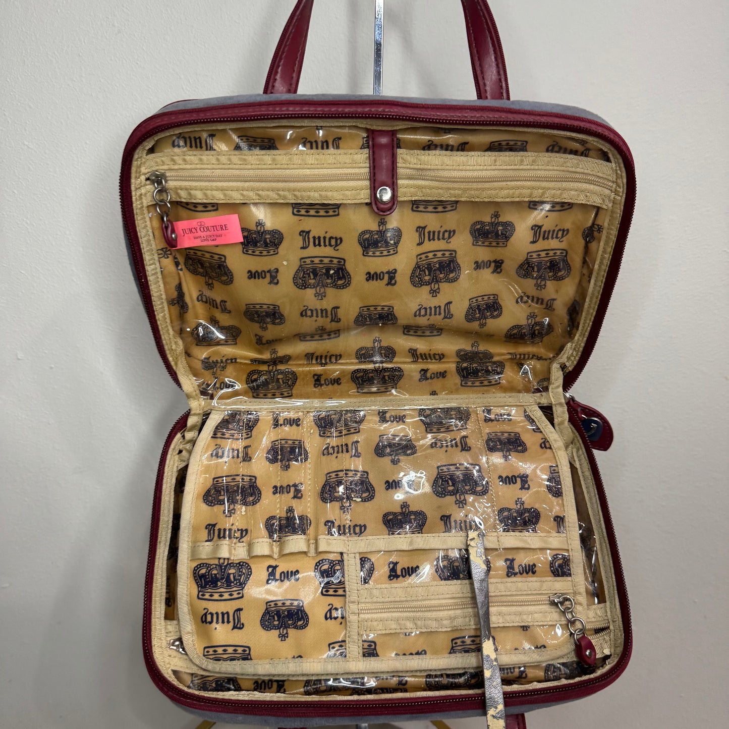 Vintage Juicy Couture Wine and Blue Travel Case