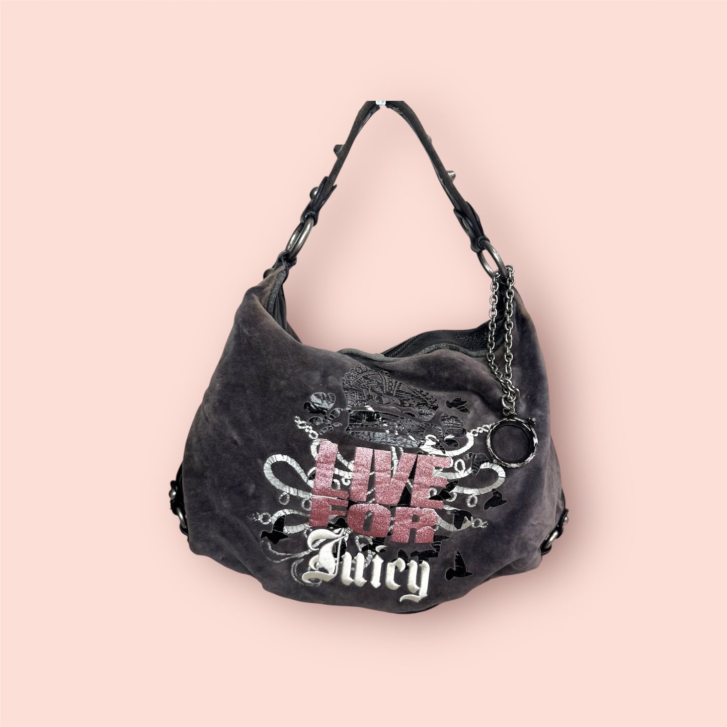 Vintage Juicy Couture Gray Hobo Satchel Bag