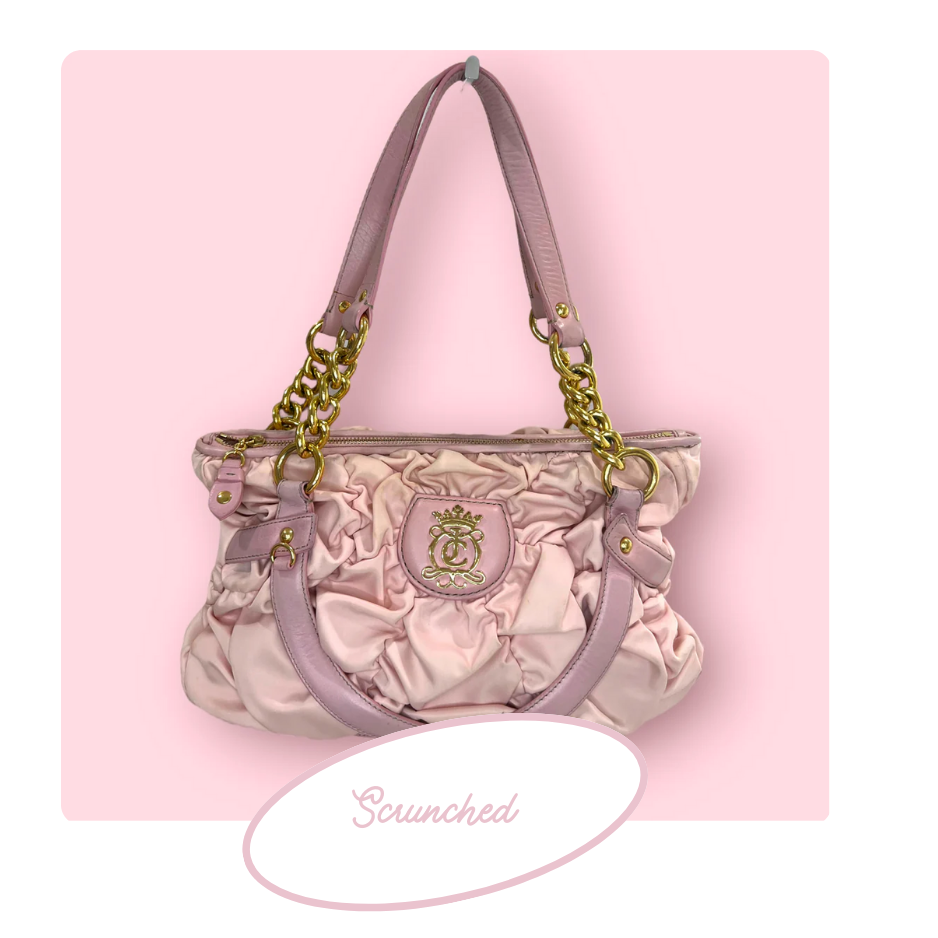 Vintage Pink and Gold Juicy Couture Scrunched Handbag