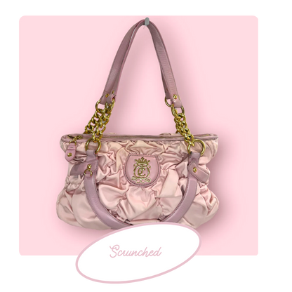 Vintage Pink and Gold Juicy Couture Scrunched Handbag