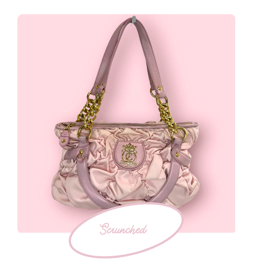 Vintage Pink and Gold Juicy Couture Scrunched Handbag