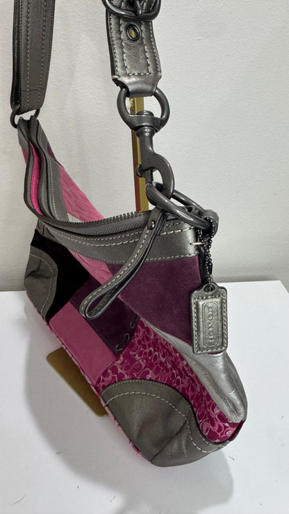 Coach Vintage Y2K Pink Purple Patchwork Shoulder Bag
