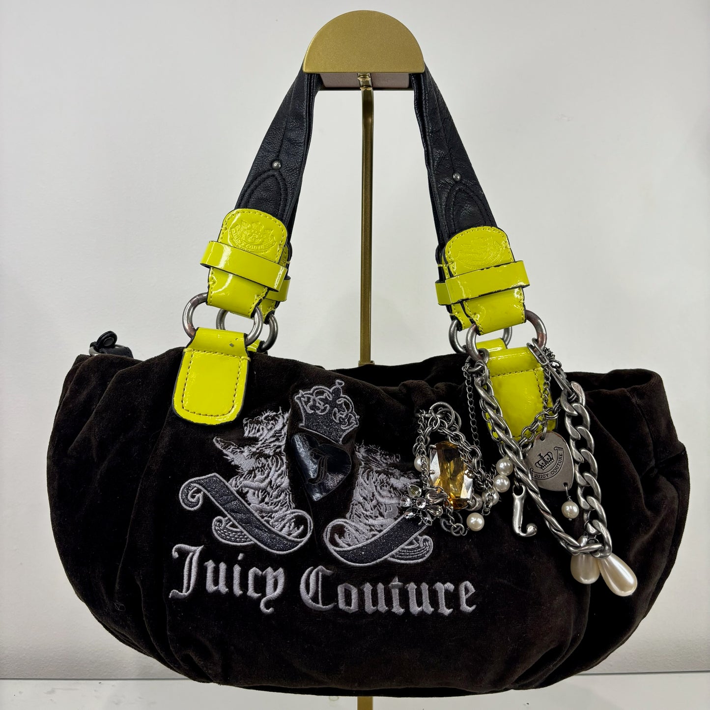 Vintage Juicy Couture Brown and Yellow Satchel