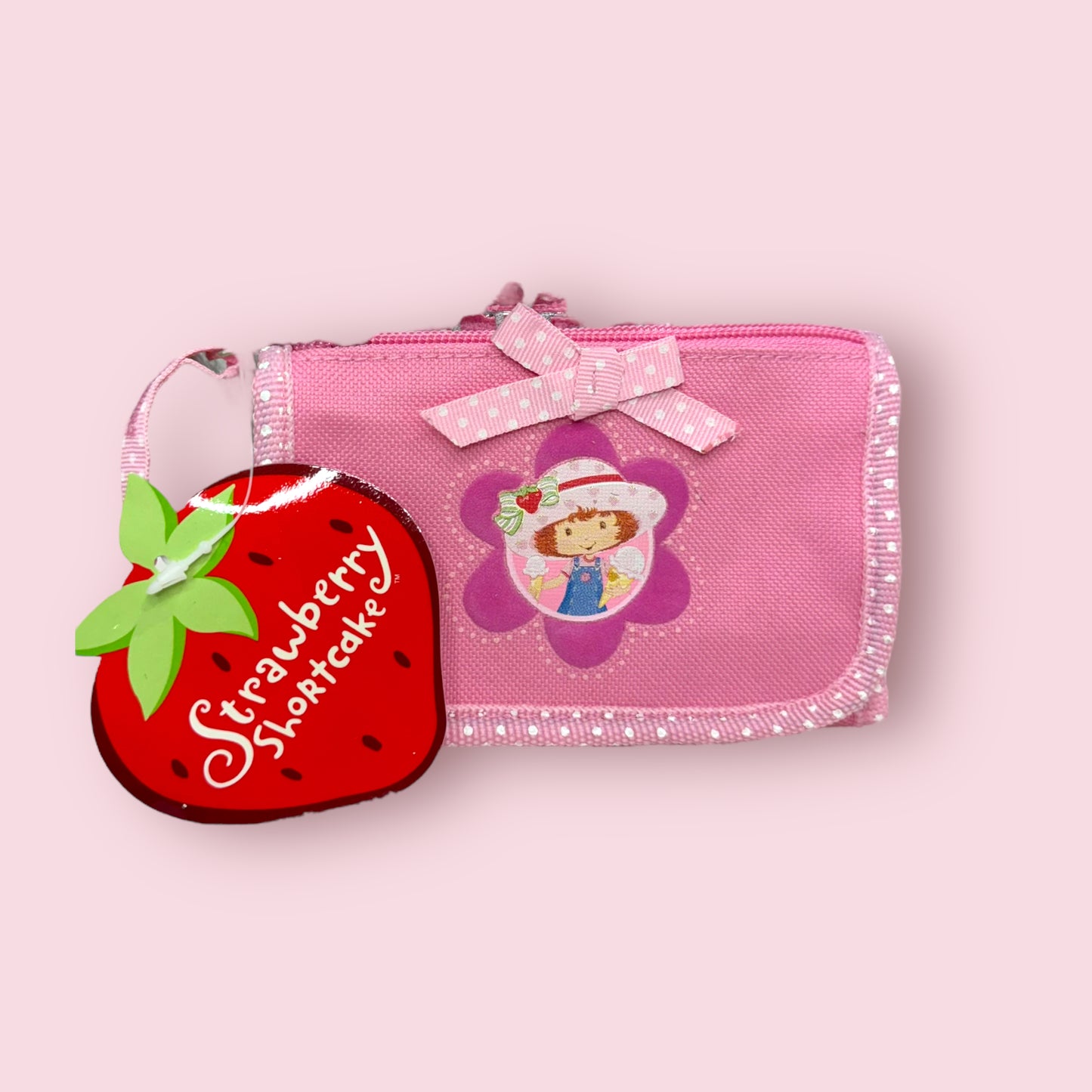 Strawberry Shortcake Pink Wallet Strap Coin Purse 2004