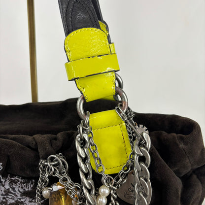 Vintage Juicy Couture Brown and Yellow Satchel