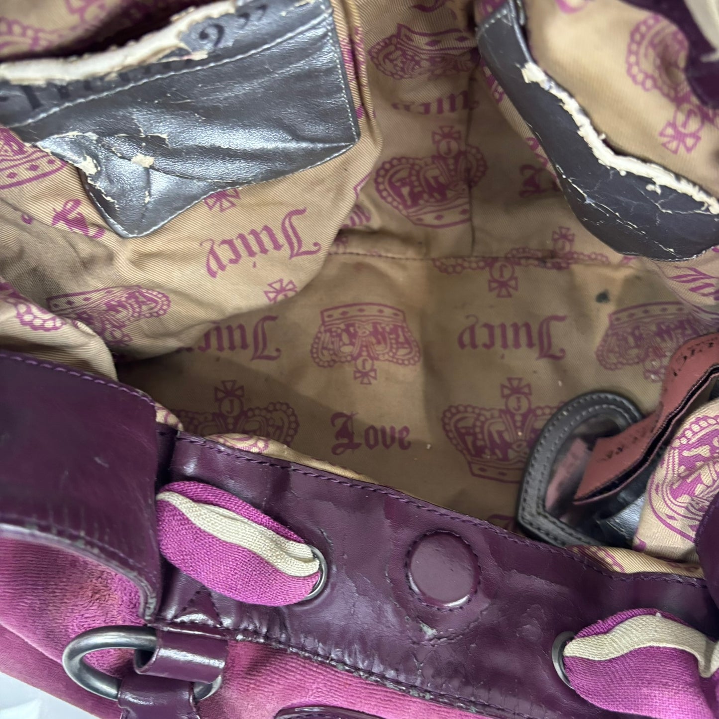 Vintage Juicy Couture Purple Velour Daydreamer Bag