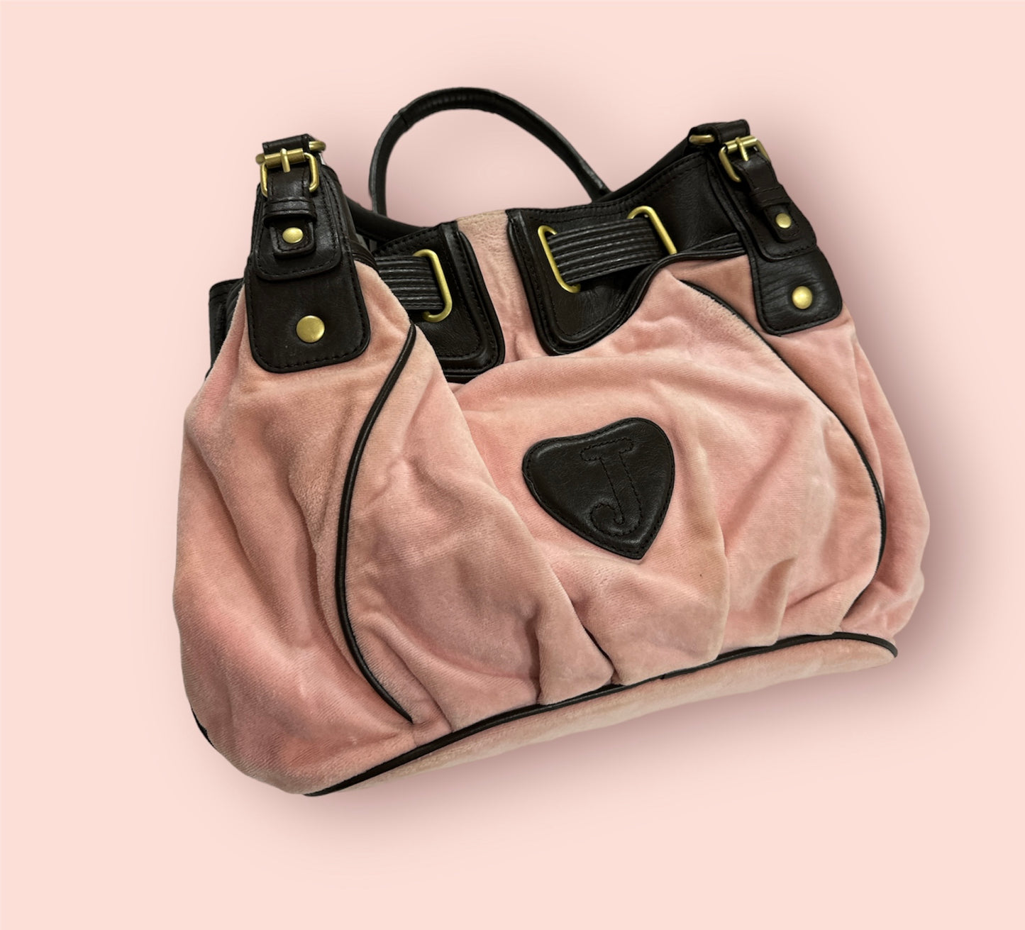 Rare Vintage Juicy Couture Pink Brown Scottie Hobo Bag