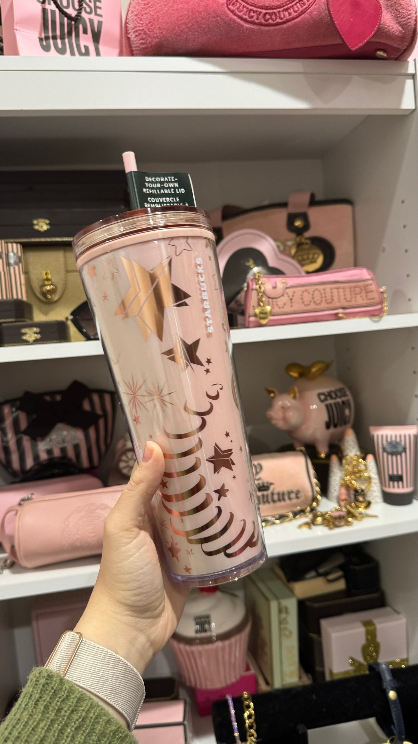 Starbucks 2023 Pink Moon and Stars Holiday Venti Cup