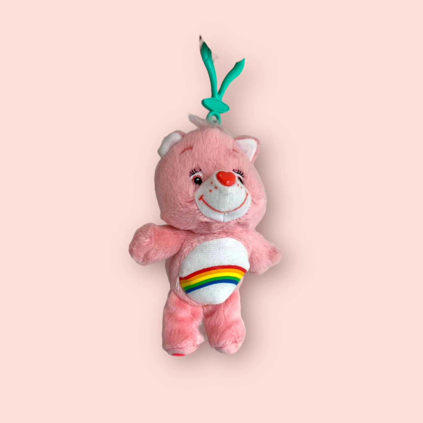 Care Bears Rainbow Bear 5” McDonalds Keychain Clip-On