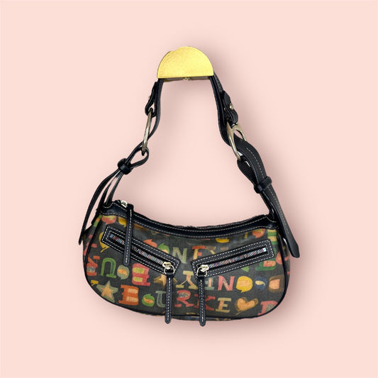 Vintage Dooney and Bourke Black Baguette Bag