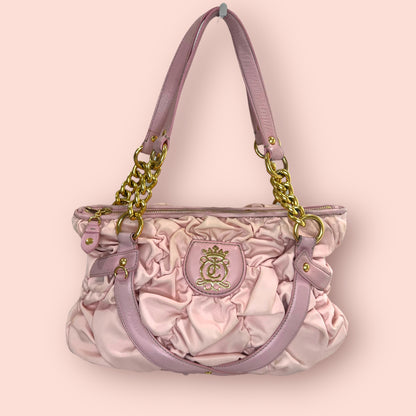 Vintage Pink and Gold Juicy Couture Scrunched Handbag