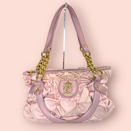 Vintage Pink and Gold Juicy Couture Scrunched Handbag