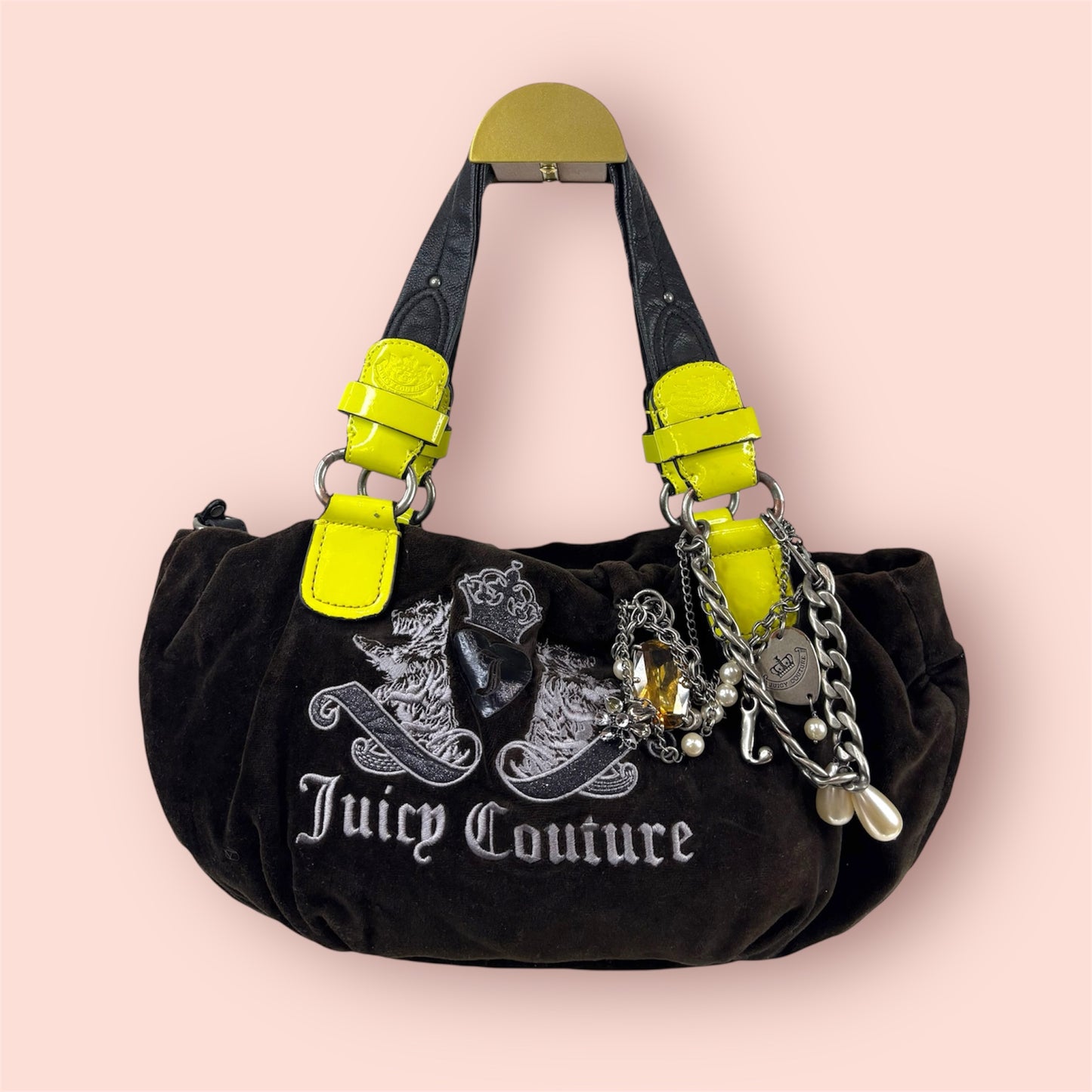 Vintage Juicy Couture Brown and Yellow Satchel