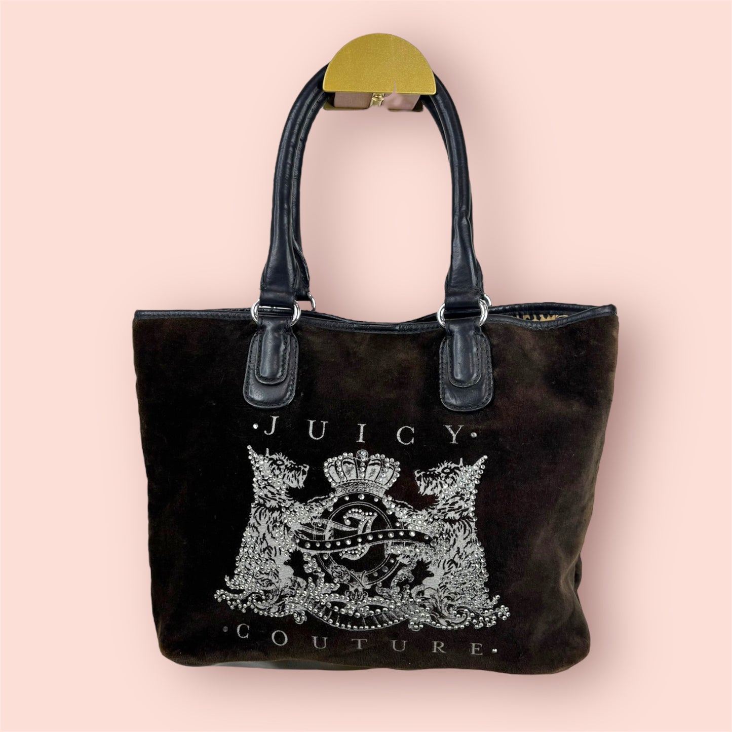 Vintage Juicy Couture Brown Velour Scottie Tote