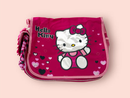 Hello Kitty Pink Satin Messenger Backpack