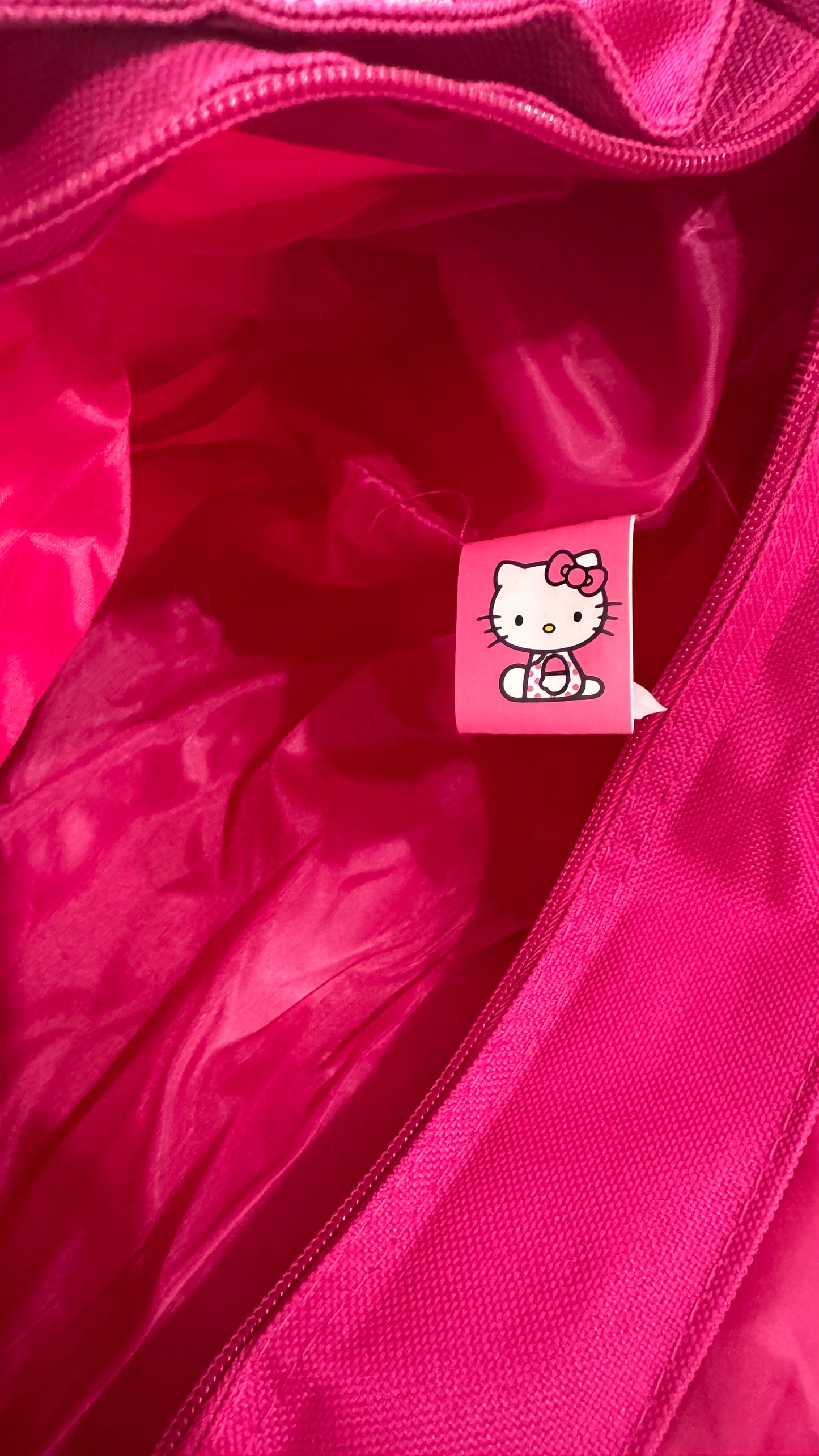 Hello Kitty Pink Satin Messenger Backpack