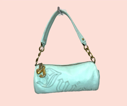 Vintage Baby Blue Teal Juicy Couture Barrel Bag