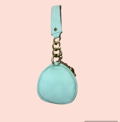 Vintage Baby Blue Teal Juicy Couture Barrel Bag