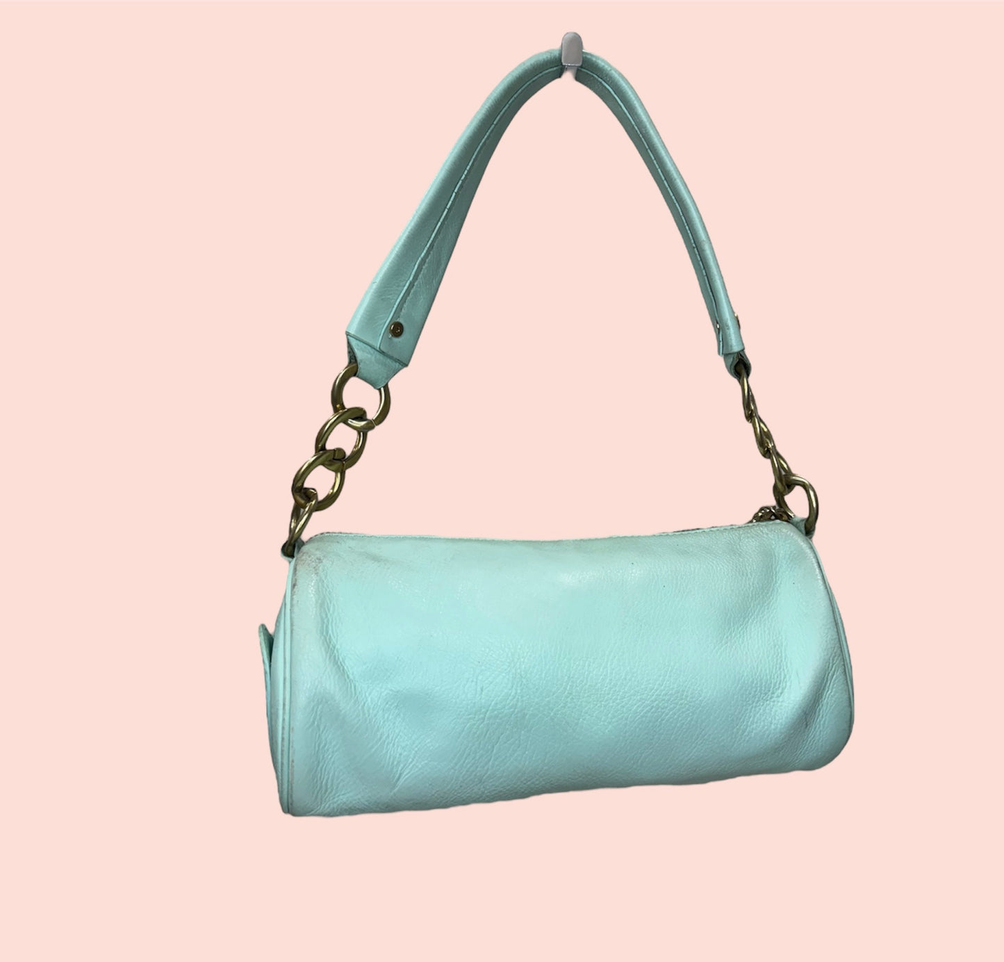 Vintage Baby Blue Teal Juicy Couture Barrel Bag