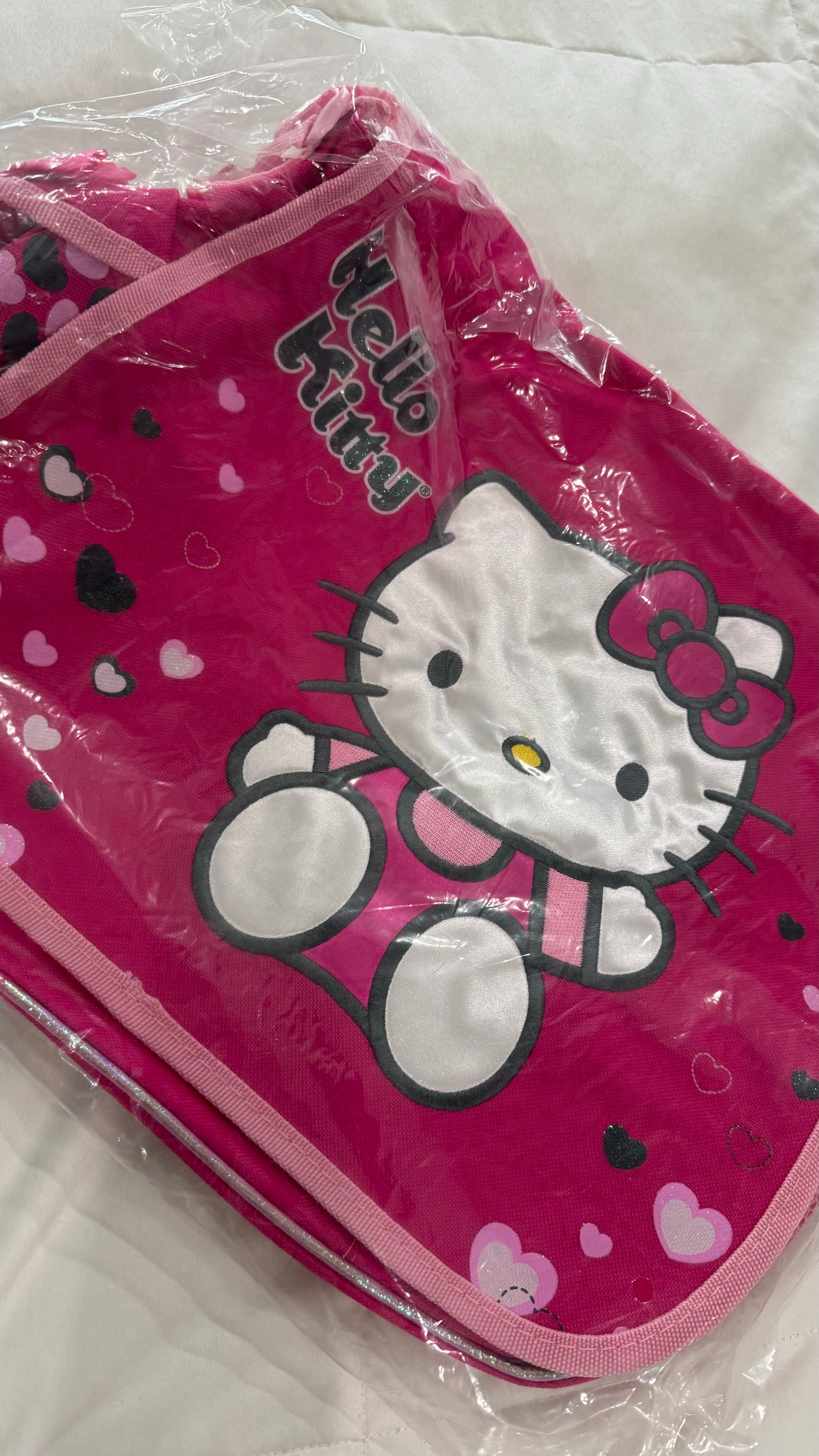 Hello Kitty Pink Satin Messenger Backpack