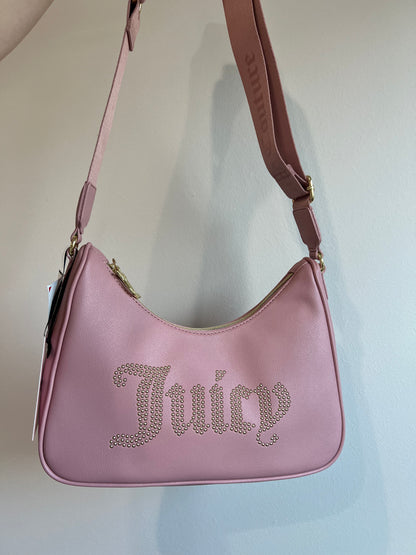 NWT Juicy Couture Bedazzled Pink Baguette Bag