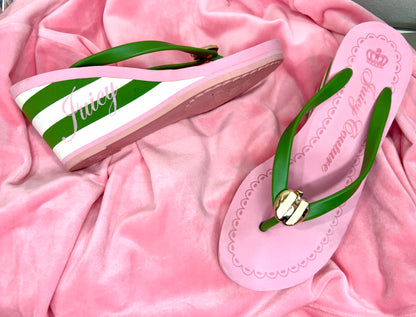 Juicy Couture Vintage Apple Pink Green Sandals (7M)