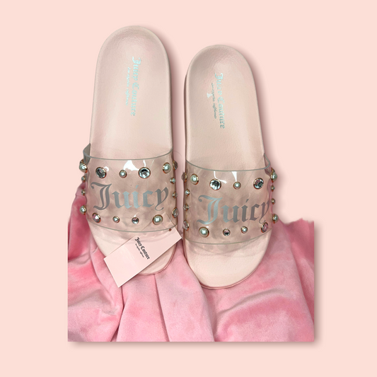 Juicy Couture Pink Pearl Slides (Size US 8)