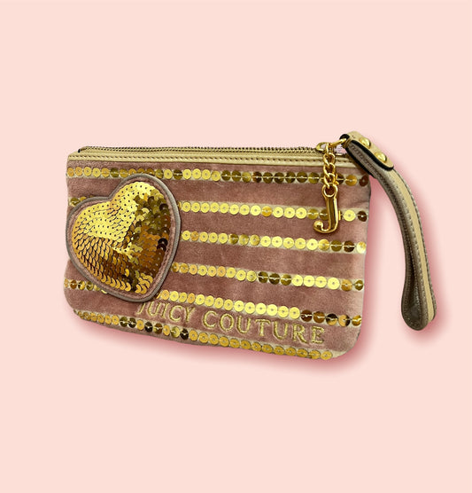 Juicy Couture Pink and Gold Wristlet