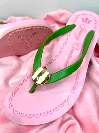 Juicy Couture Vintage Apple Pink Green Sandals (7M)