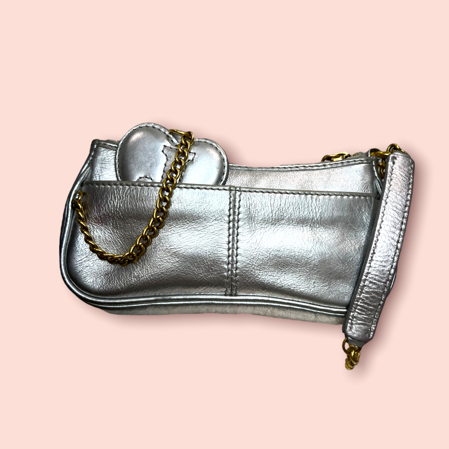 Juicy Couture Vintage Silver and Gold Baguette Wristlet